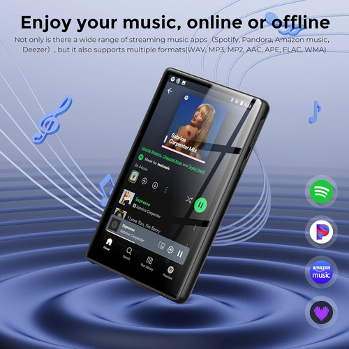 Reproductor Mp3-mp4 128gb Wifi Bluetooth 5 Android Negro
