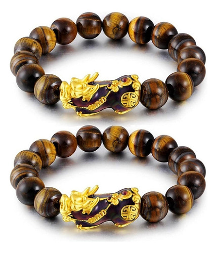1 Pulsera Feng Shui Pi Xiu Suerte Riqueza Natural Ágata, 2