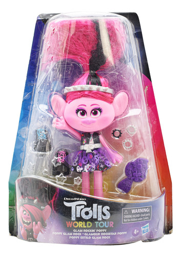 Trolls World Tour Poppy Estilo Glam Rock 17 Cm Hasbro Cd