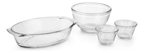 Set De 4 Refractarios De Vidrio Para Hornear Marca Pyrorey