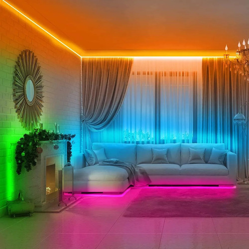 Tira Cinta Luces Led Rgb Iluminacion 10 Mt App Conector
