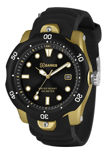 Relógio X Games Masculino Preto Dourado Xmpp1051 P1px