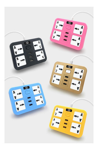 Regleta De Enchufes 3 Puertos Usb 1.8 Protección Contra