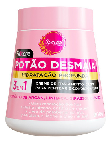 Creme De Tratamento Fattore Potão Desmaia Hidratação 900g