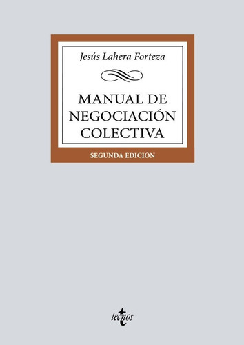 Manual De Negociacion Colectiva, De Lahera Forteza, Jesus. Editorial Tecnos, Tapa Blanda En Español