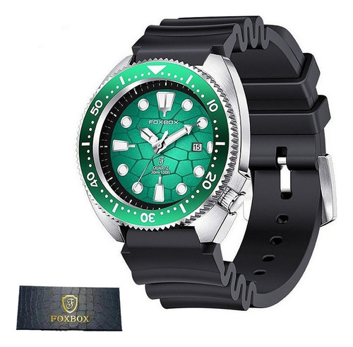 Relojes Luminosos Foxbox Calendar Quartz Para Hombre Color Del Fondo Verde