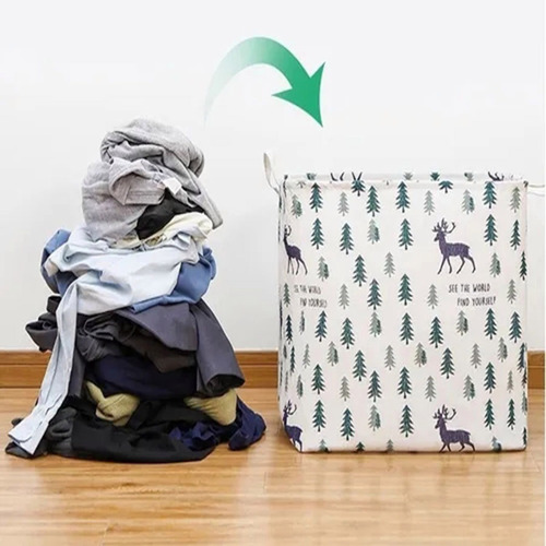 Imagen 4 de 7 de Cesto Ropa Sucia Caja De Organizador Tela Plegable 2pcs