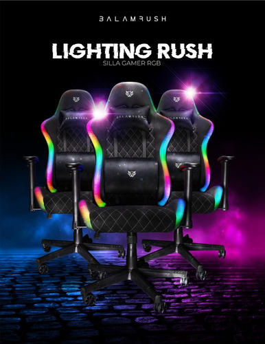 Silla de escritorio Balam Rush Lighting Rush gamer ergonómica negra
