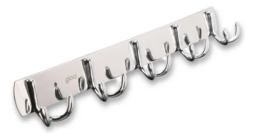 comprar Perchero De Pared Multiple 5 Ganchos Acero Inoxidable 45 Cm