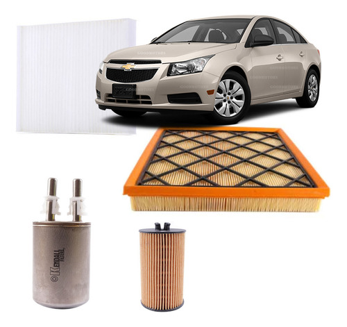 Kit Filtros Chevrolet Cruze 1.8 Benc 2010 2013 4 Filtros