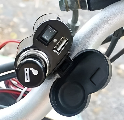 Cargador Usb Para Moto +encendedor 5v Resistente Al Agua 12v