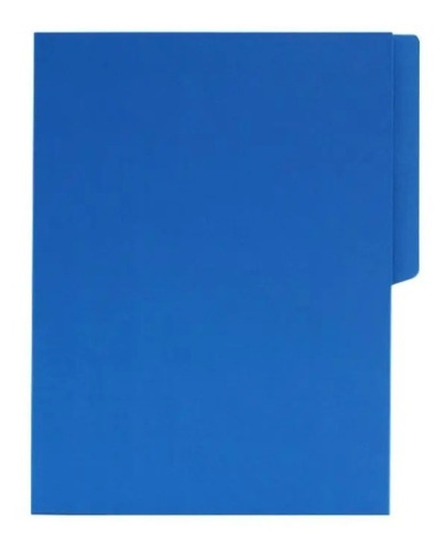 Folder De Color Azul Carta Caja Con 50 Piezas