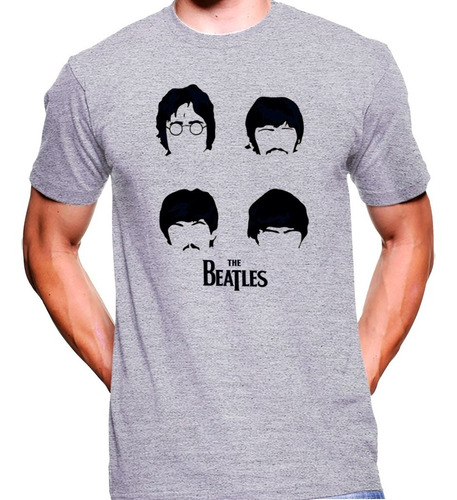 Camiseta Premium Rock Estampada The Beatles Colores