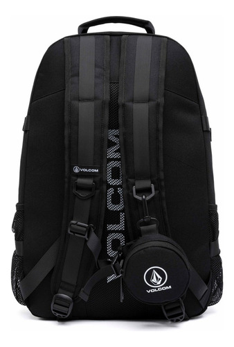 Mochila Bolsa Trabalho Masculina Espaçosa Resistente Cor Preto Desenho Do Tecido Liso
