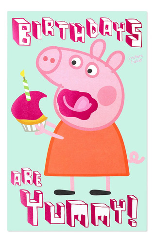 Tarjeta De Cumpleaños Niña Pegatinas (peppa Pig)