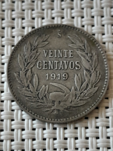 Moneda De 20 Centavos 1919 - Plata