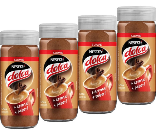 Cafe Nescafe Dolca Suave Para Batir 4 Frascos X170g Sin Tacc