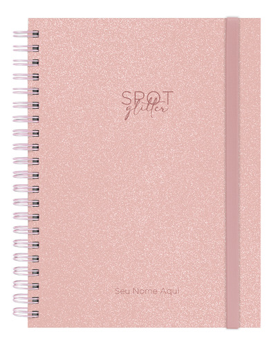 Caderno Personalizado + Universitário  S Glíter Rosê 10 Mat
