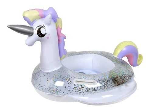 Flotador Unicornio Inflable Andadera Glitter Para Niños