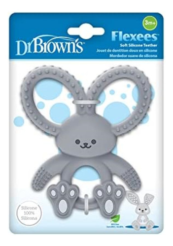 Dra. Browns Flexees Conejito Gris, Mordedor Suave 100% Silic