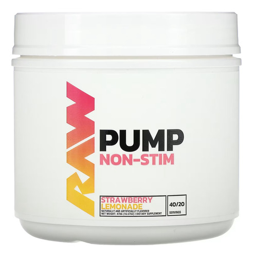 Pre Entreno Pump Raw Nutrition 40 Servs Todo Sabor Mer Env Strawberry Lemonade