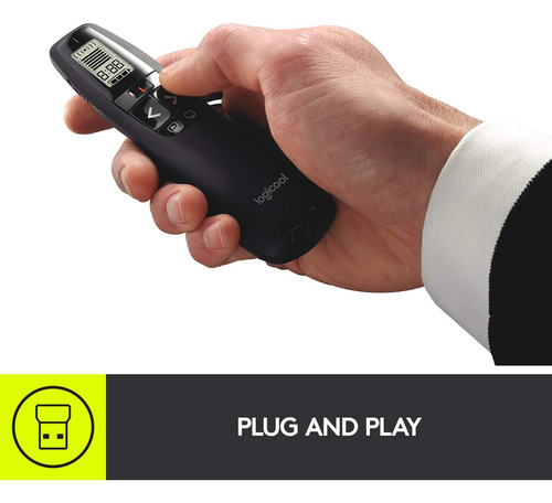 Clicker De Apresentação Sem Fio Logitech R800 Com Laser Verd