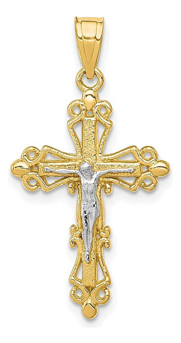 Collar Con Dije Religioso De Cruz De Crucifijo De Oro Amari.