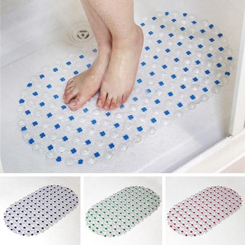 Imagen 3 de 9 de Alfombra Baño Antideslizante Bañera Ducha Pvc Segura 60x33cm
