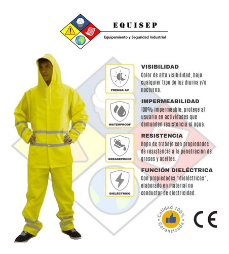 Imagen 4 de 9 de Traje Pvc | Conjunto Pvc | Impermeable & Reflectivo