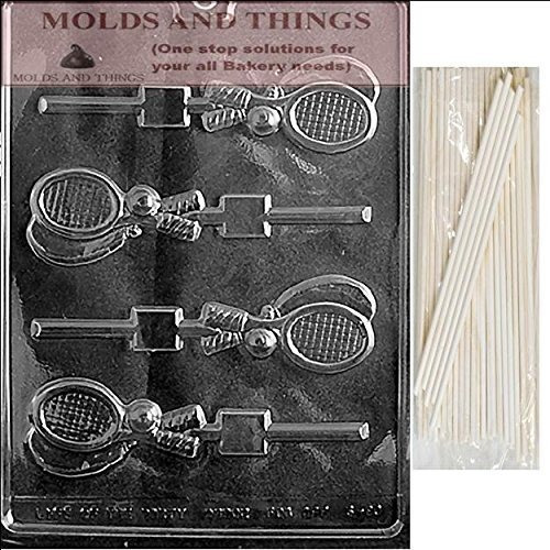 Molde - Tennis Racquet Lolly Sports Chocolate Candy Mold Wit
