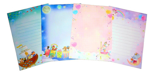 C/4 Mini Papel De Carta Notas Bichinhos Encantados Cor Colorido