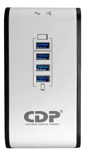 Regulador De Voltaje Cdp R2cu-avr 1008, 1000va/8 Tomas/4 Usb