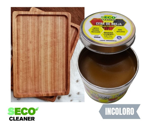 Imagen 2 de 8 de Cera De Abeja 350ml Cura Madera Cruda Tabla De Picar Mate