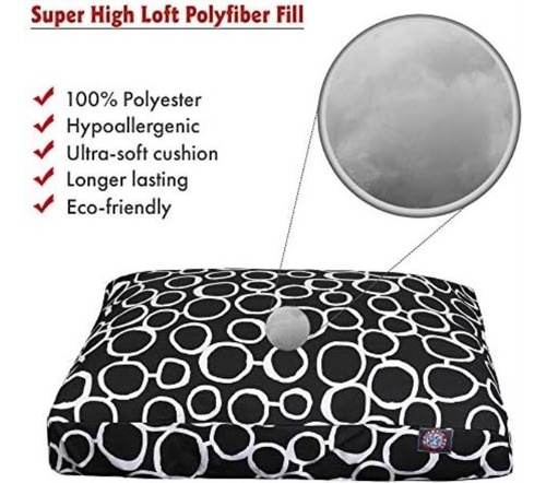 Cama Para Mascotas Rectangular Pequeña Negra Majestic Pet Fu