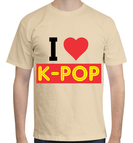 Playera Diseño I Love Kpop - Kpoper - Amarillo