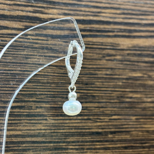 Aros Plata 925 Con Perla De Rio Y Piedras (n495078)