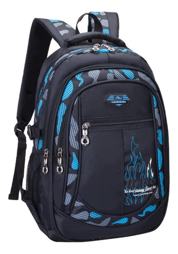 Mochila Escolar Camuflaje Contra Agua Para Laptop Viaje Niños Adolescentes Secundarios Primarios Hombre Color Azul