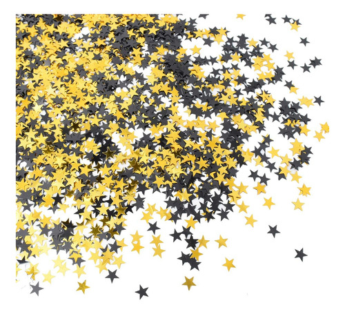 Confeti De Estrellas  Confeti De Mesa Brillante De Oro Negro