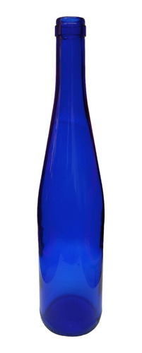 Botella Vidrio Azul Índigo 750 Ml X 1 Unidad + Corcho 