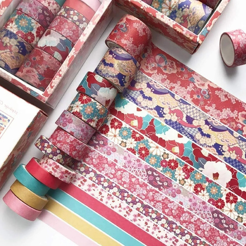 Caja Washi Tapes Patrones Scrapbook Journal Cinta Decorativa
