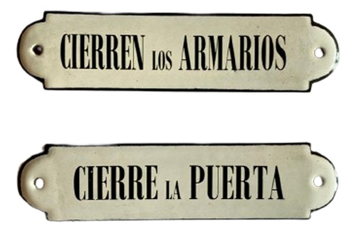 Carteles Para Mueble En Chapa Hierro Enlozada 14,5x3,7 Cm. 