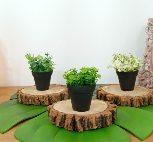 Imagem 2 de 5 de Kit 3 Suculentas Artificiais = Mini Planta Artificial W9x