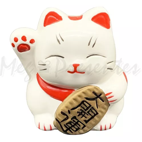 Gato Manekineko Kit 4 Und Atrai Dinheiro Prosperidade Fortuna Maneki Neko  Gatinha Da Sorte