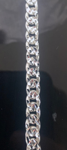 Esclaba Diamantada De Plata.925 Tejido Barbada 7mmx26cm Plata 26 Cm