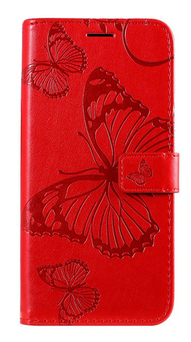 Imagen 1 de 2 de Flip Cover Samsung Galaxy A11 Diseño Mariposa Rojo