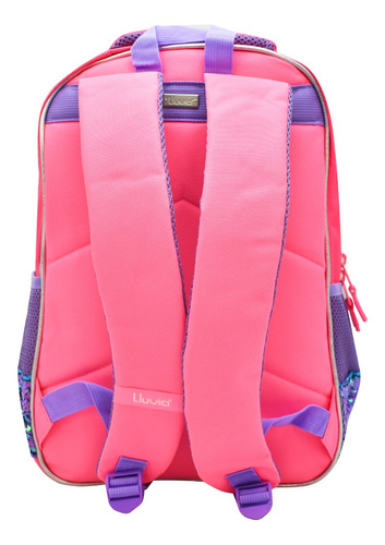 Mochila Llama Sweet Muffin Primaria 3d Lentejuela Lluvia Color Violeta/rosa