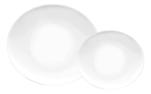 Set X 25 Piezas Platos Vidrio Templado Opal Ovalados Cuotas