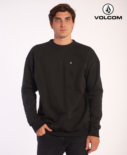 Buzo Volcom Modelo Loeffler Loose Negro Estampado Exclusivo