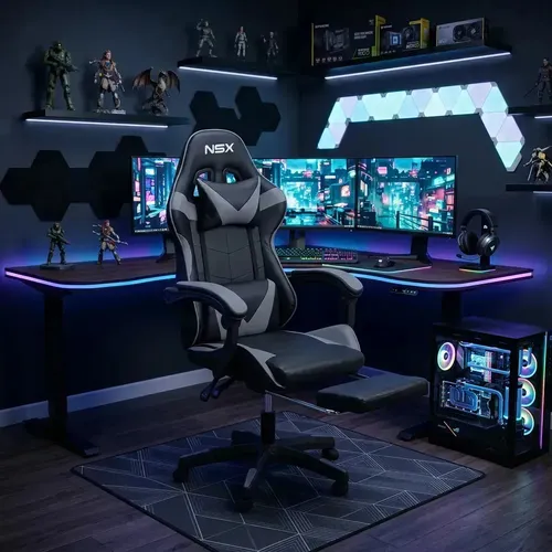 Cadeira de Escritório Gamer NSX Ergonômica Giratória Estofado