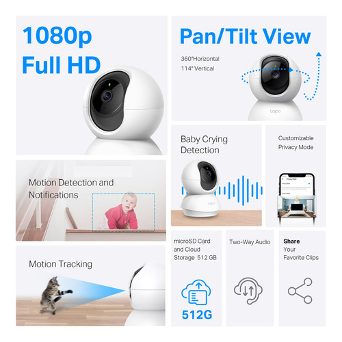 Câmera De Segurança Tp-link Tapo C200 1080p Com Detecção De
